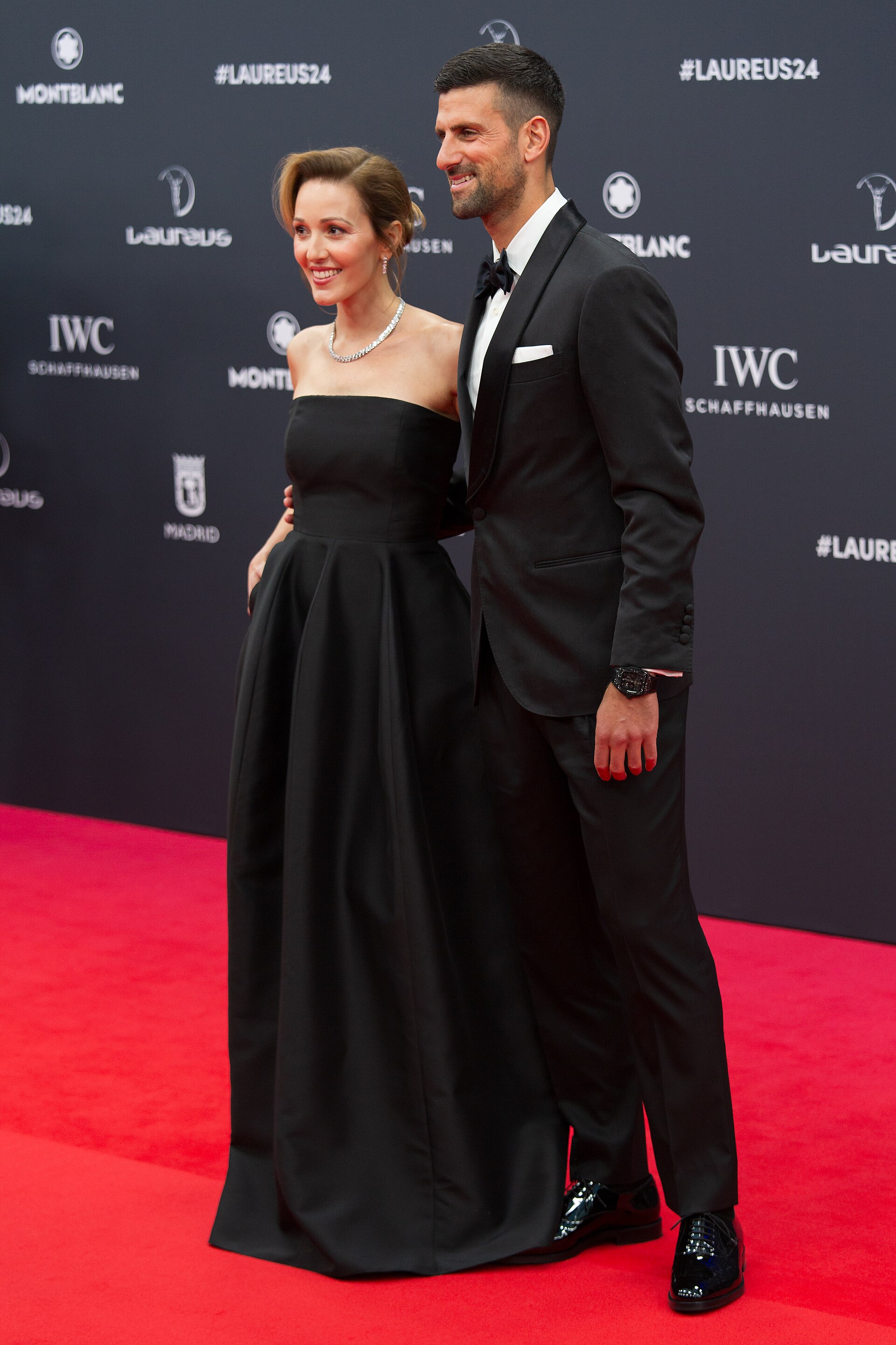 Novak Djokovic and Jelena walk the red carpet at the Laureus Awards, showcasing a glamorous side of film industry.